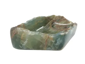 TURQUOISE ONYX SEVEN INCH RECTANGULAR CENTERPIECE