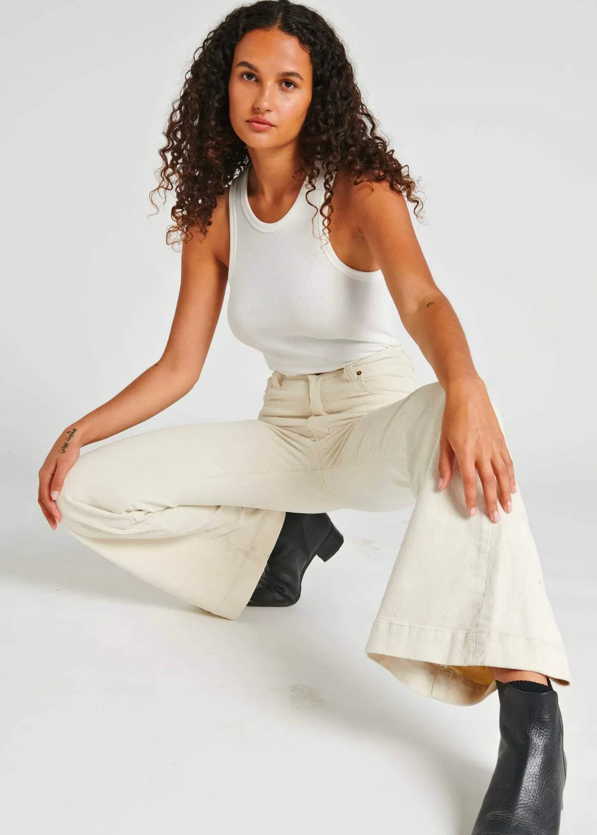 Vanilla Cream Corduroy Eastcoast Flares  <br><I>almost gone! </I>