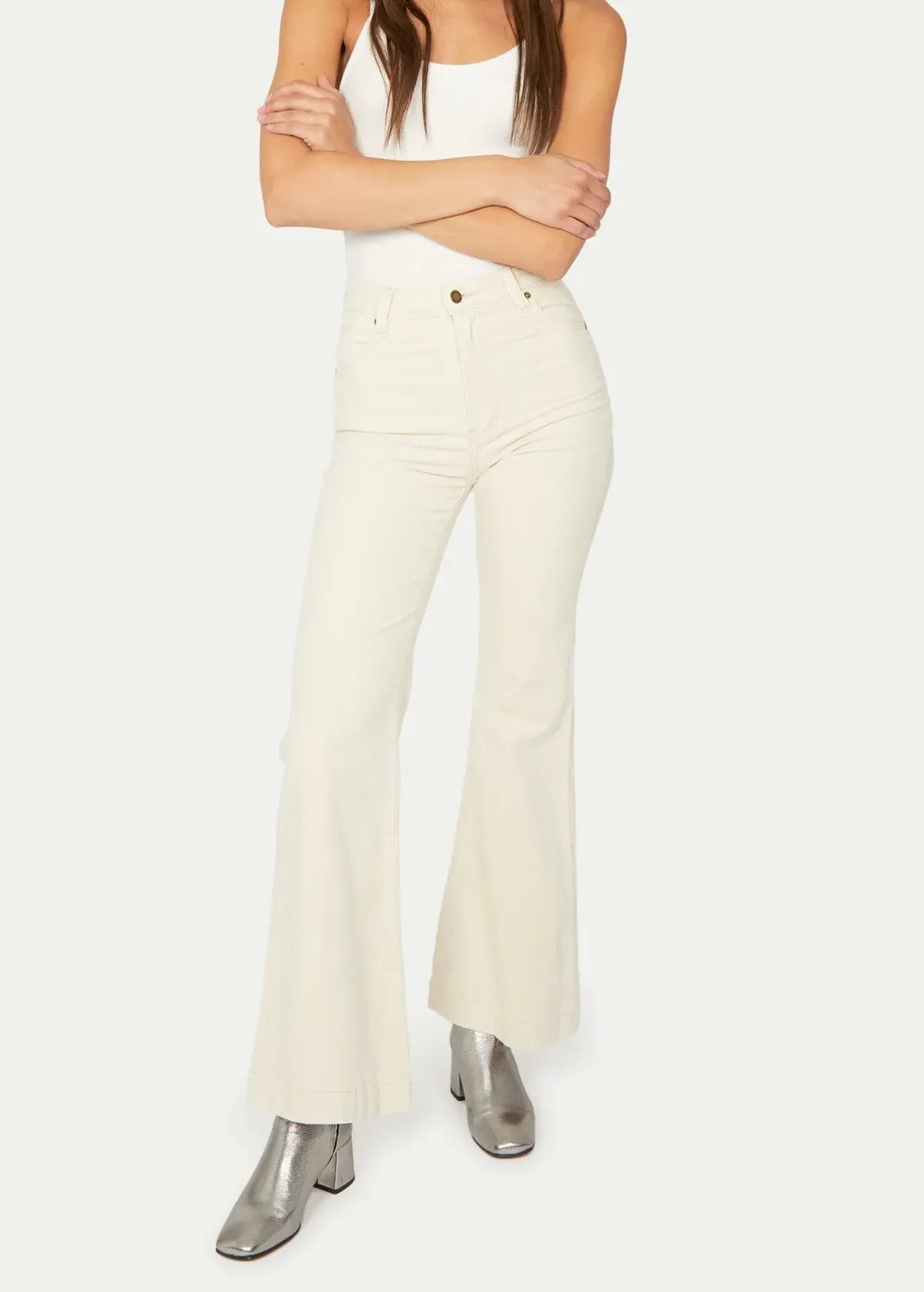 Vanilla Cream Corduroy Eastcoast Flares  <br><I>almost gone! </I>