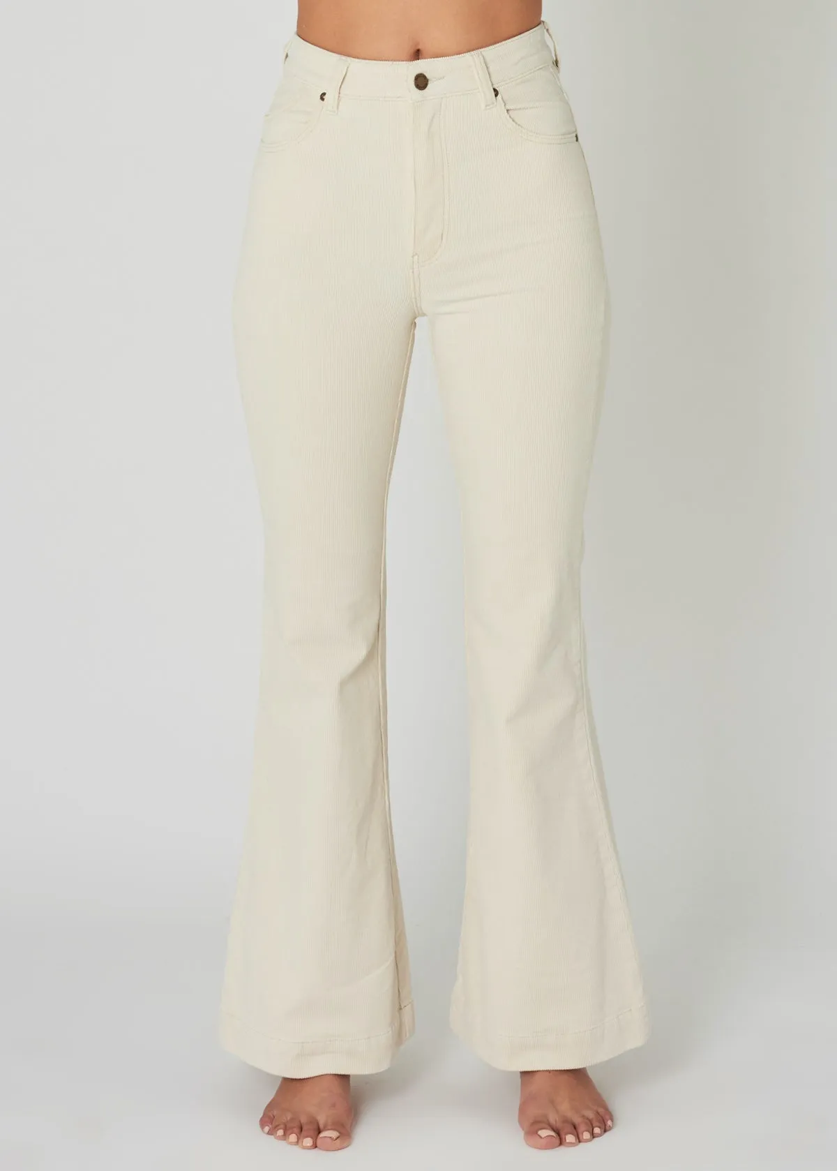Vanilla Cream Corduroy Eastcoast Flares  <br><I>almost gone! </I>