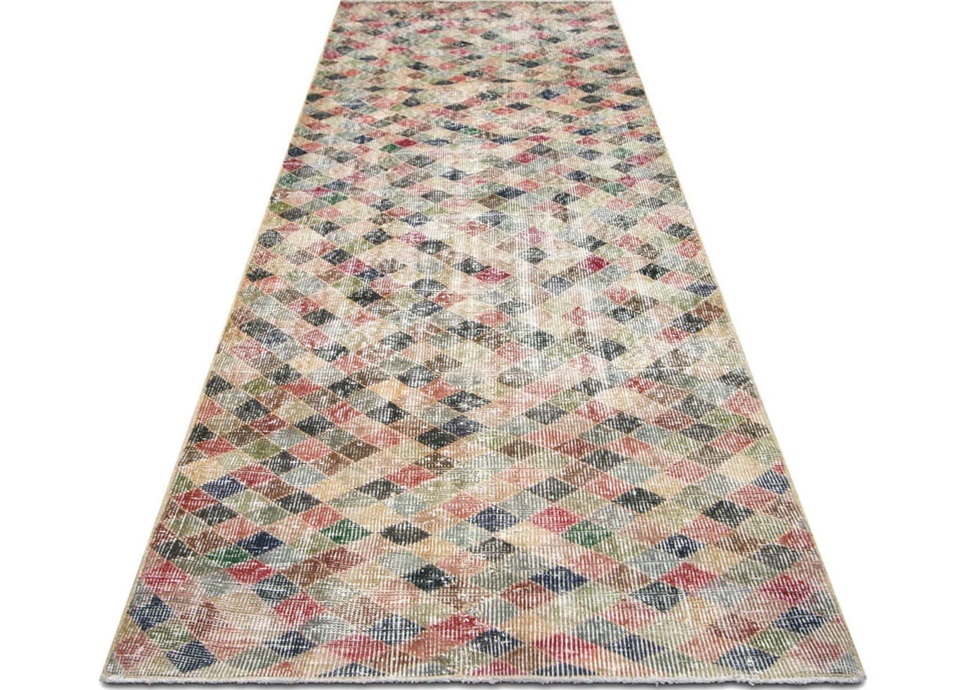 Vintage Turkish Mid-Century-Modern Runner - 3'2" x 8'8"