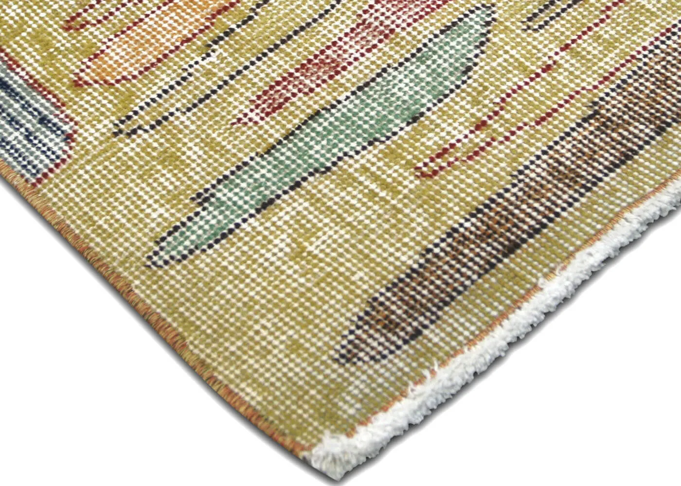Vintage Turkish Mid-Century-Modern Runner - 3'4" x 10'2"