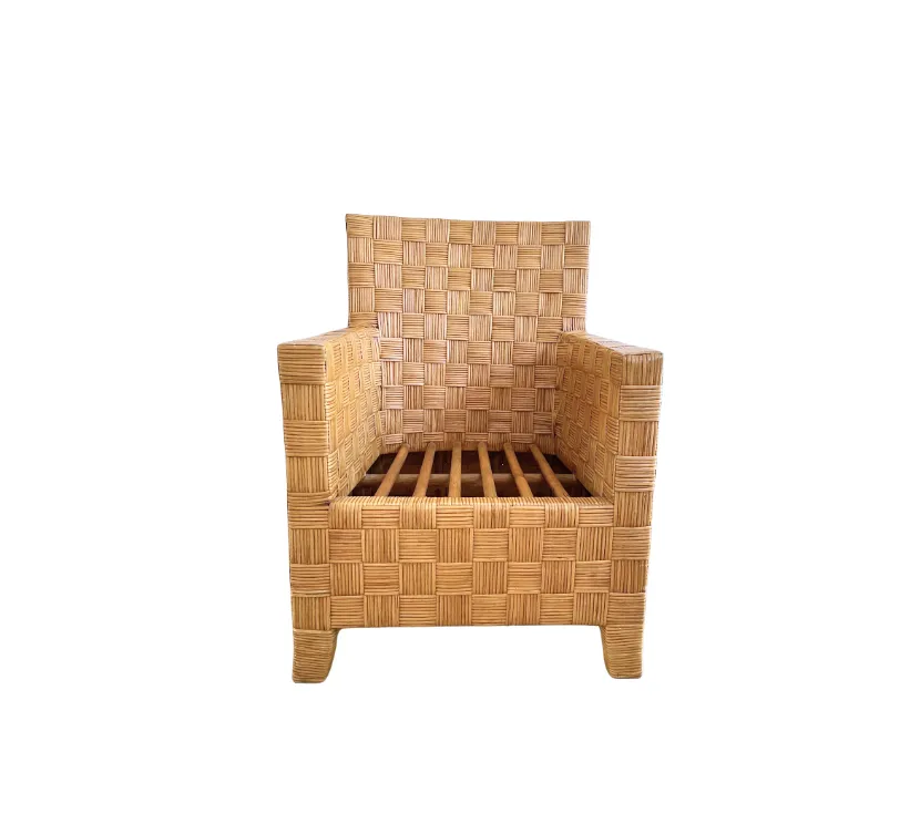 Vintage Woven Rattan Armchair
