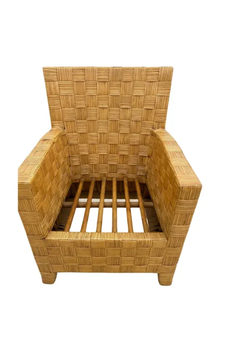 Vintage Woven Rattan Armchair