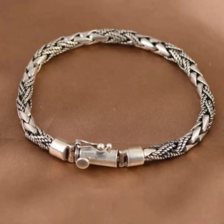 Vintage Woven Whip Chain Men's Bracelet