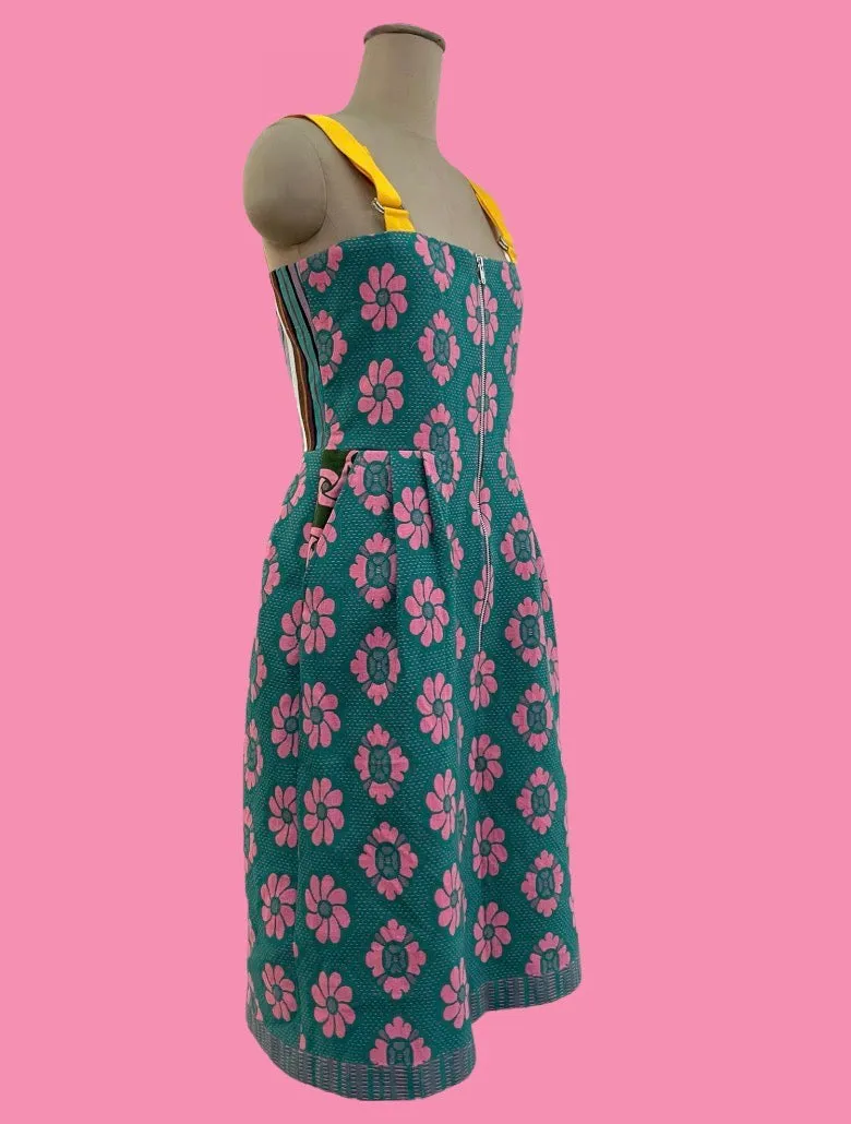 Woven Flower Strap Dress