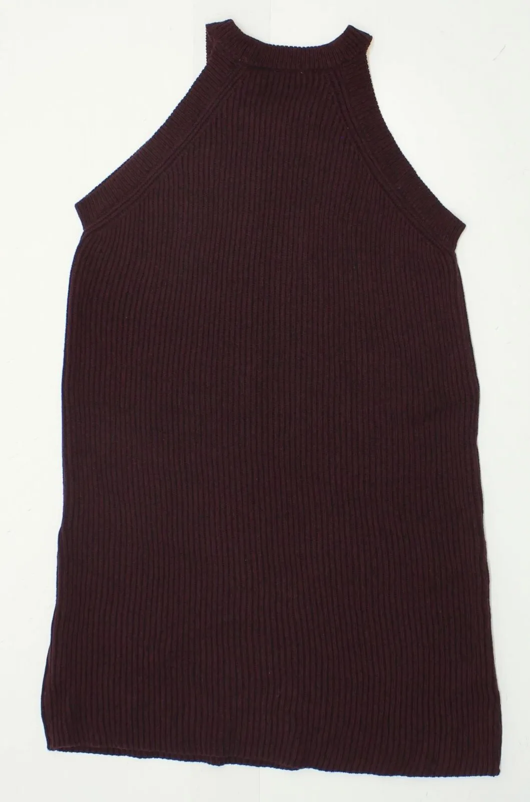 Xhilaration Women's High Neck Sleeveless Sweater Dress Maroon XXL