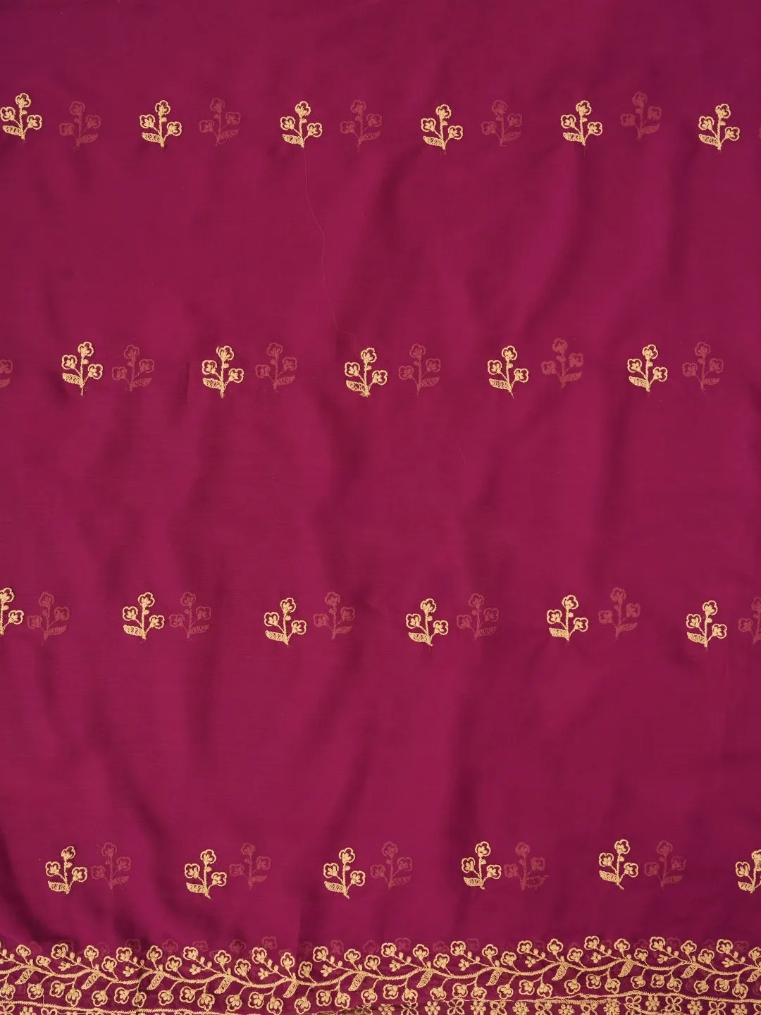 Zari Silk Georgette Purple Dress Material with Dupatta
